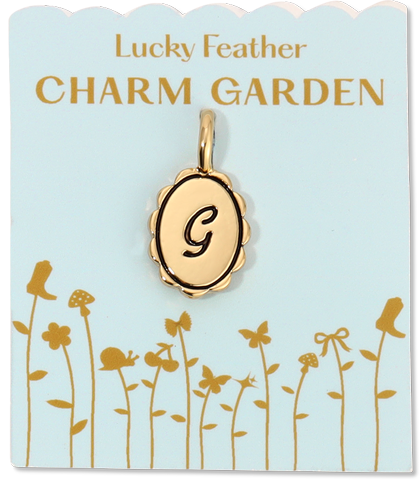 Charm Garden - Scalloped Initial Charm - Gold - G