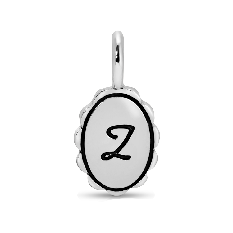 A silver pendant with the number "2" on a white oval.