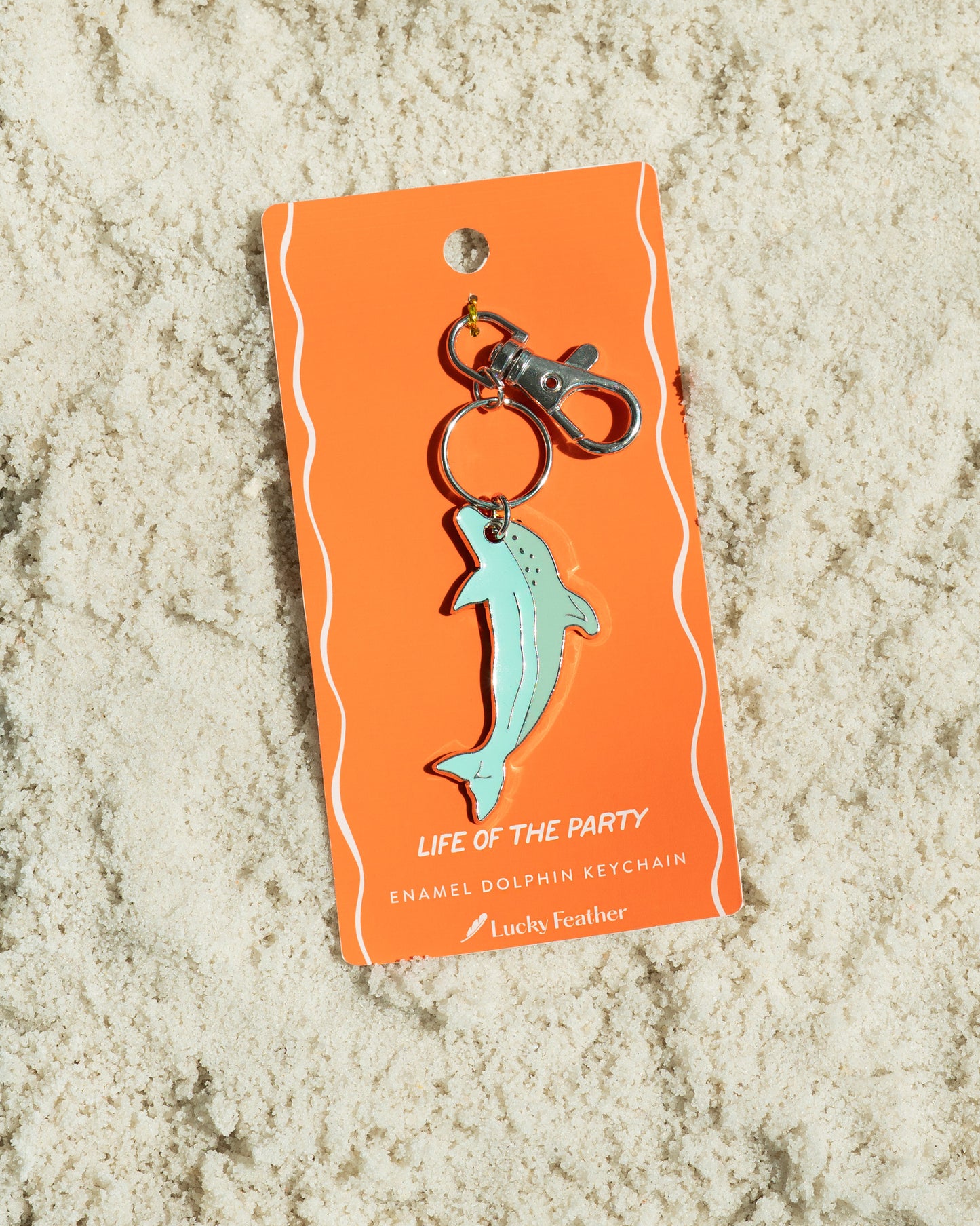 Ocean Life (new) Keychain - Silver - Dolphin