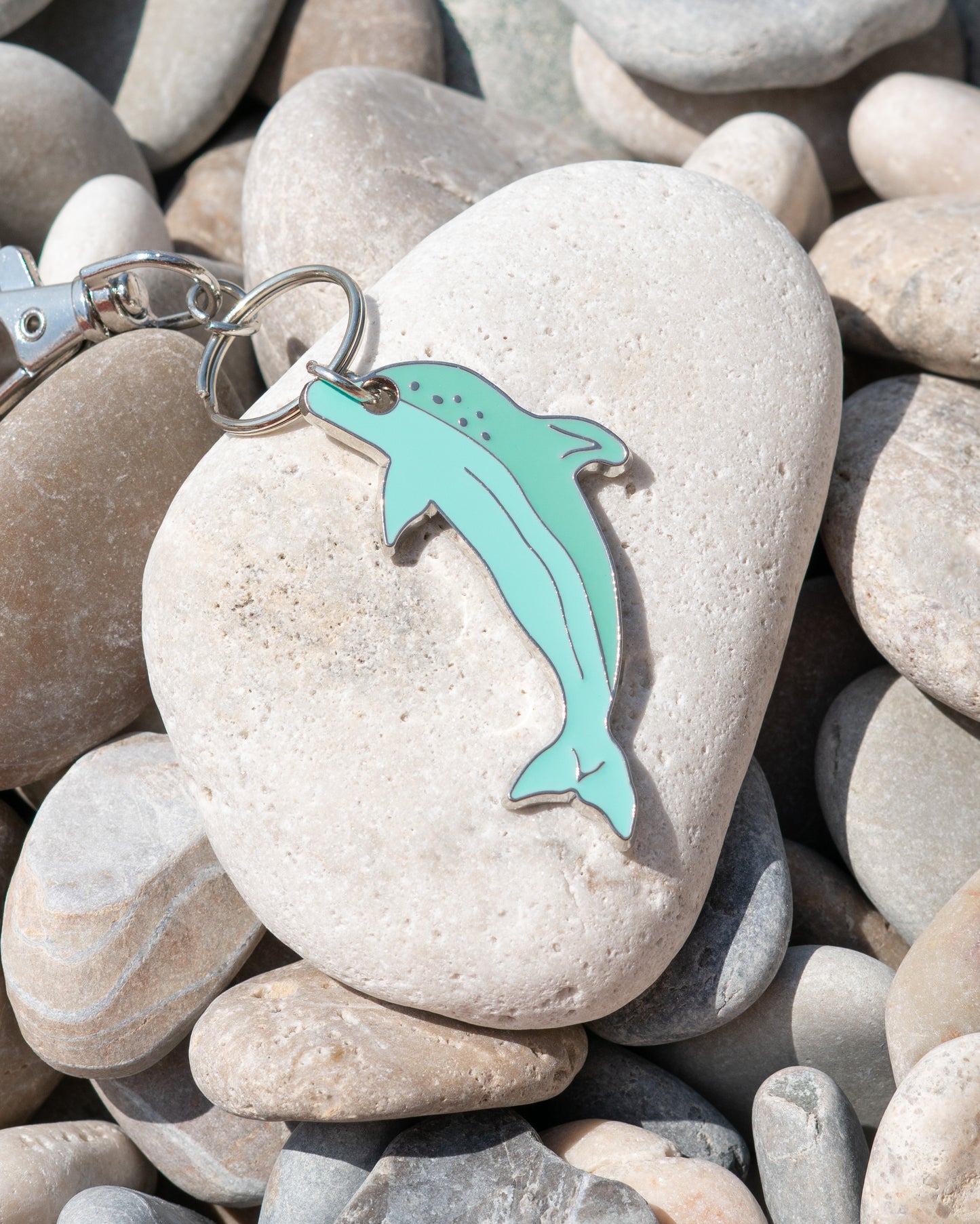 Ocean Life (new) Keychain - Silver - Dolphin