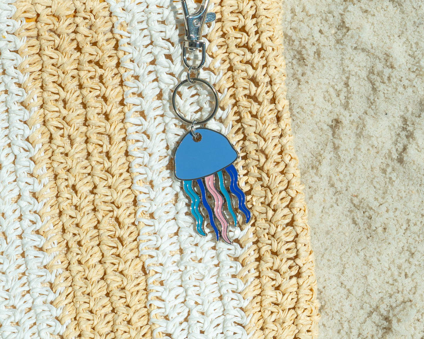 Ocean Life (new) Keychain - Silver - Jellyfish