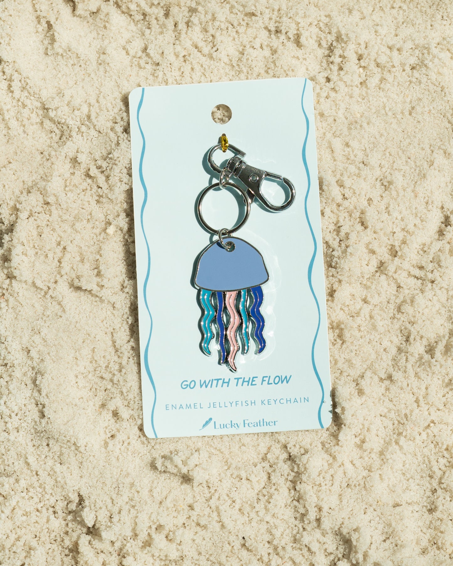 Ocean Life (new) Keychain - Silver - Jellyfish