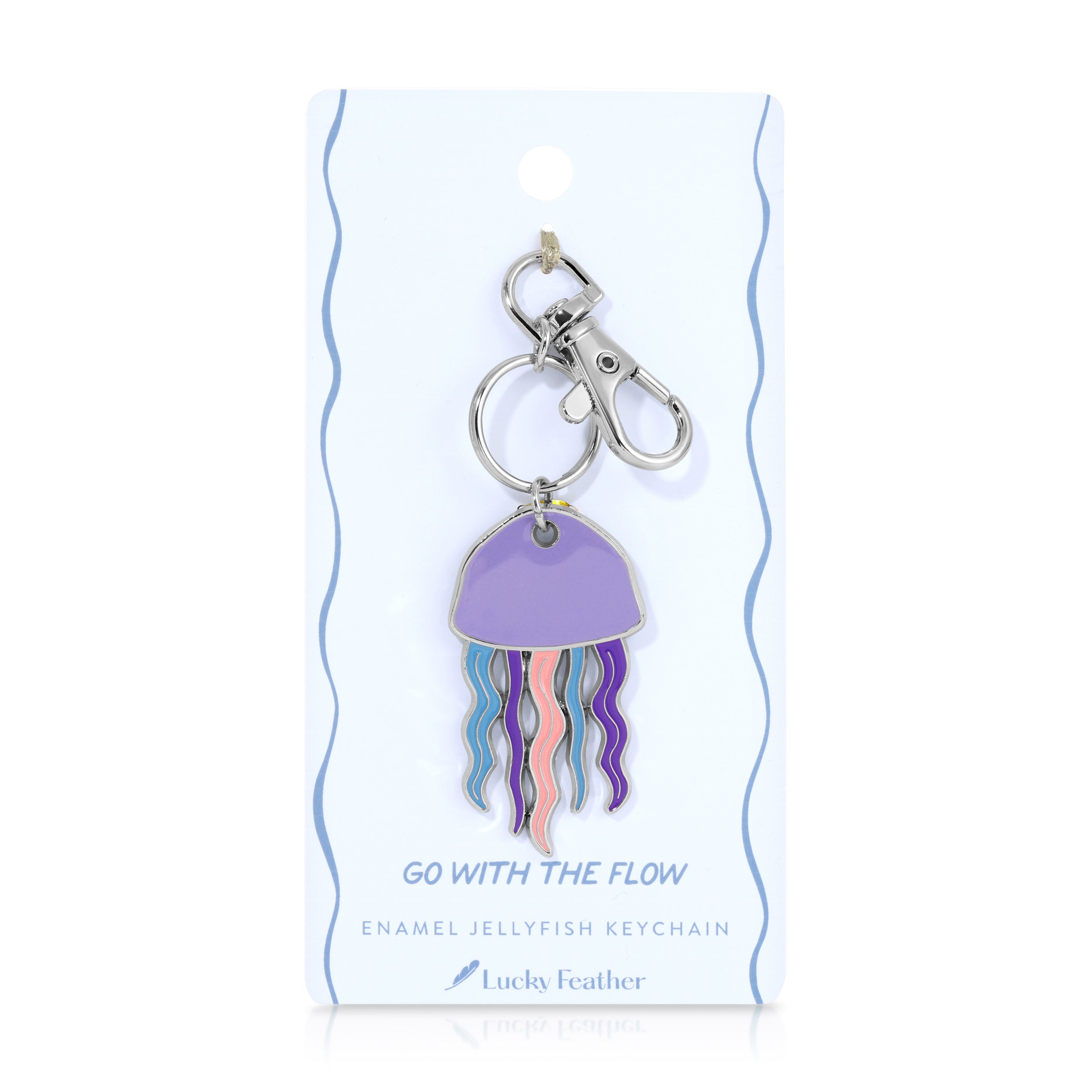 Ocean Life (new) Keychain - Silver - Jellyfish – Lucky Feather