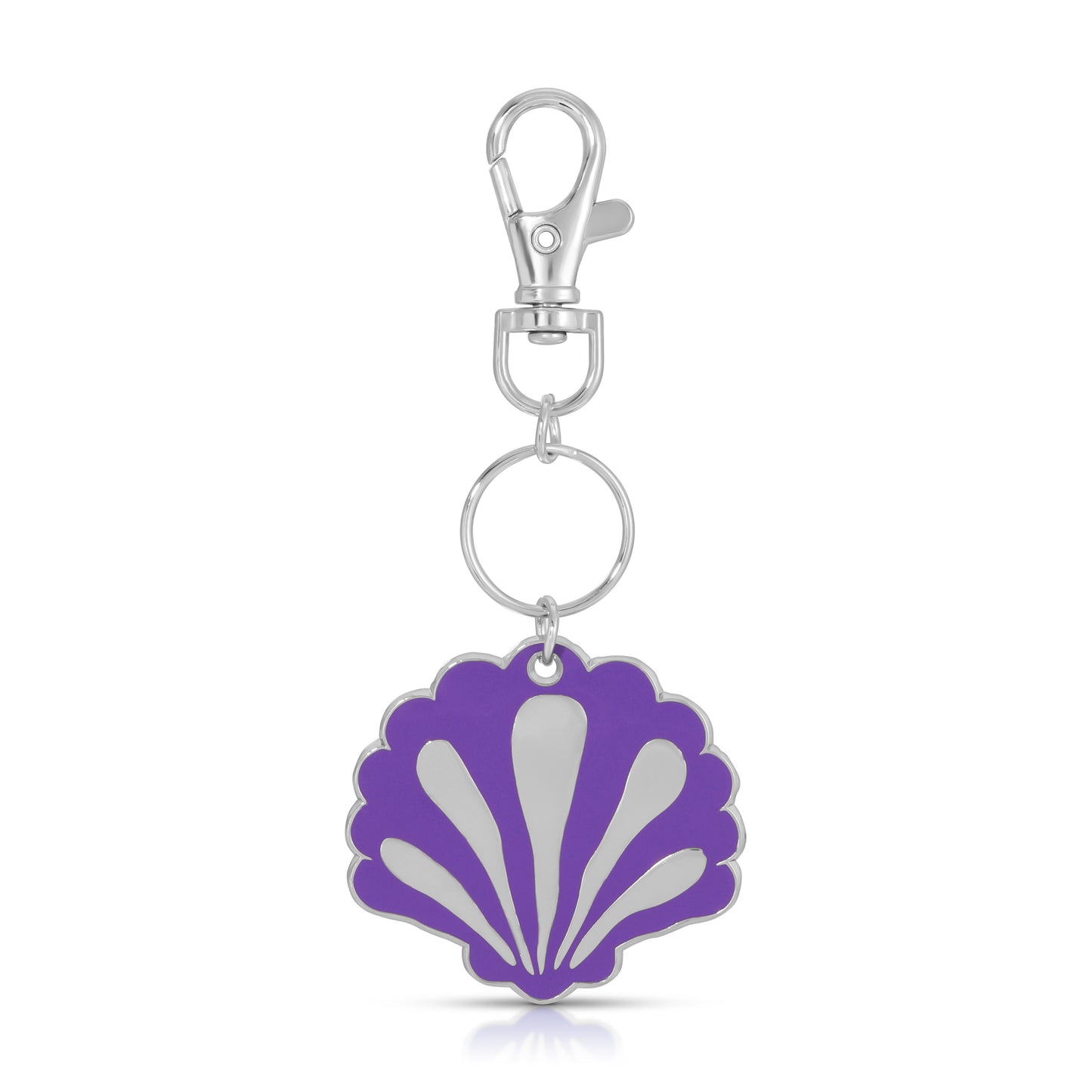 Ocean Life (new) Keychain - Silver - Scallop Shell