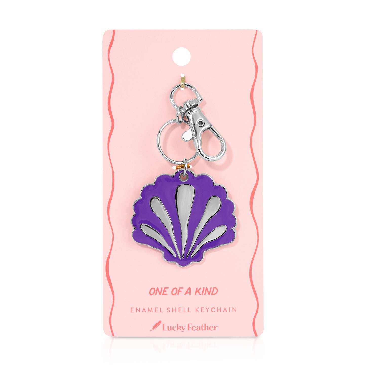 Ocean Life (new) Keychain - Silver - Scallop Shell