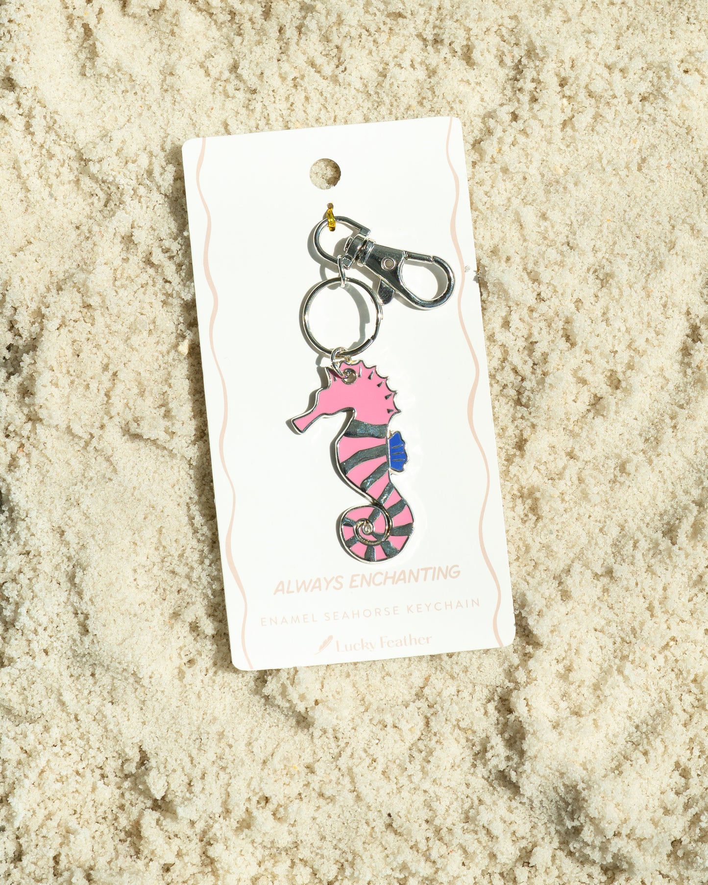 Ocean Life (new) Keychain - Silver - Seahorse