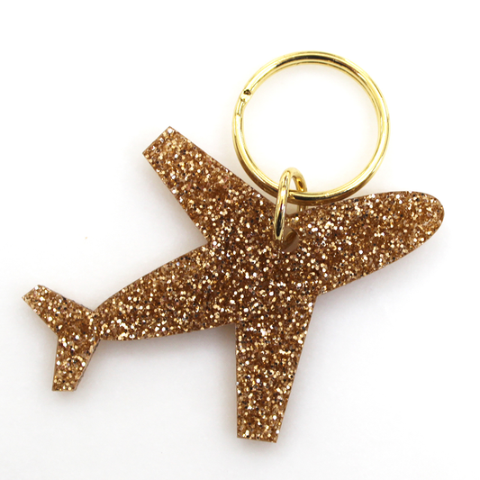 Glitter Keychain - Plane