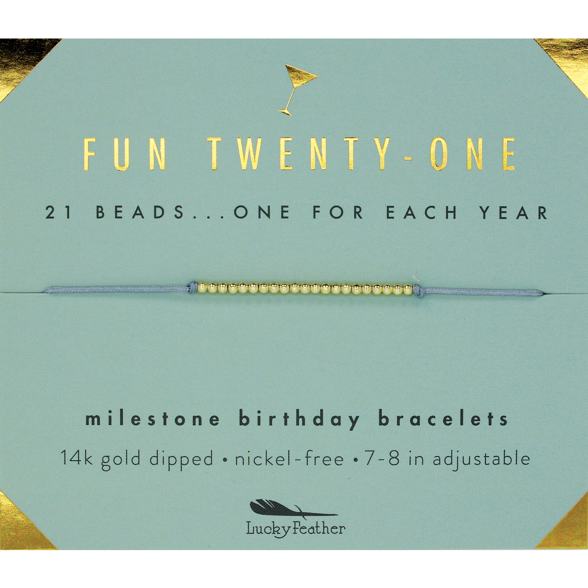 Milestone Birthday Bracelet - Fun Twenty-One – Lucky Feather
