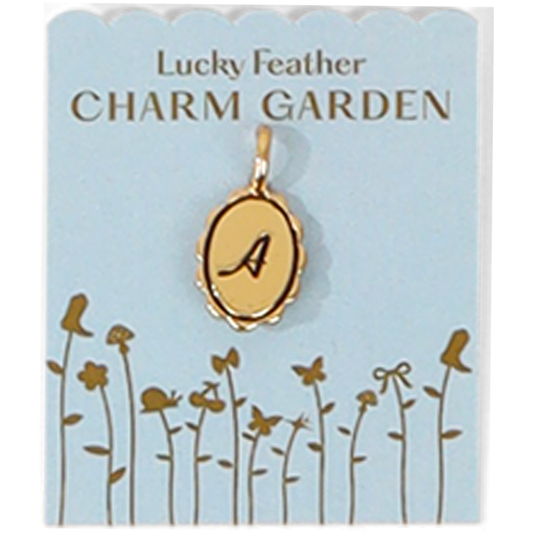 Charm Garden - Scalloped Initial Charm - Gold - A