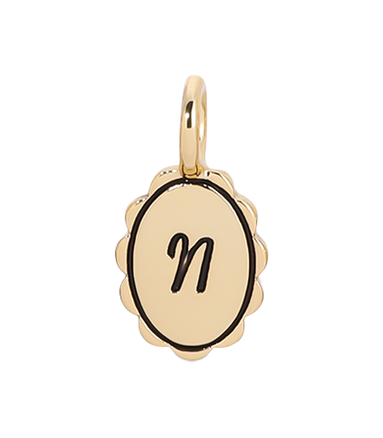 Charm Garden - Scalloped Initial Charm - Gold - N