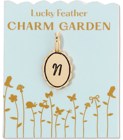 Charm Garden - Scalloped Initial Charm - Gold - N