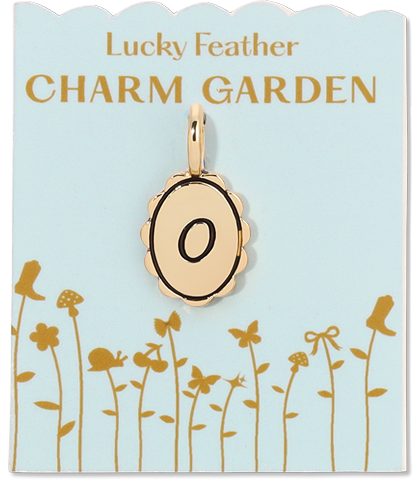Charm Garden - Scalloped Initial Charm - Gold - O