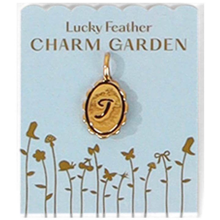 Charm Garden - Scalloped Initial Charm - Gold - T