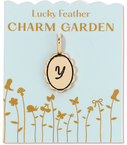 Charm Garden - Scalloped Initial Charm - Gold - Y