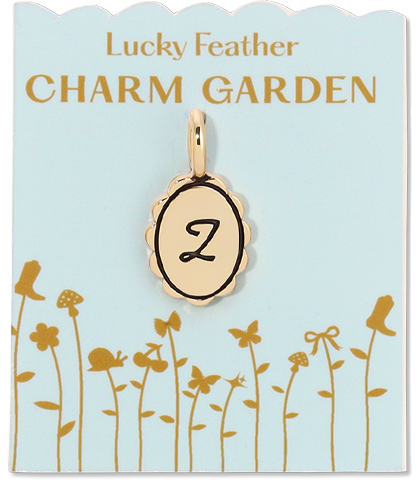 Charm Garden - Scalloped Initial Charm - Gold - Z
