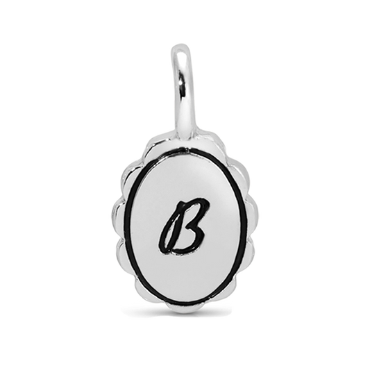 Charm Garden - Silver - Scalloped Initial Charm - B