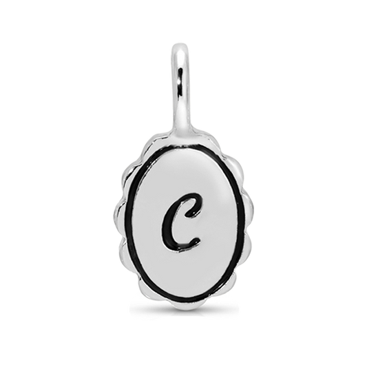 Charm Garden - Silver - Scalloped Initial Charm - C