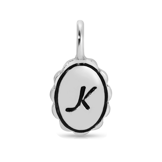 Charm Garden - Silver - Scalloped Initial Charm - K