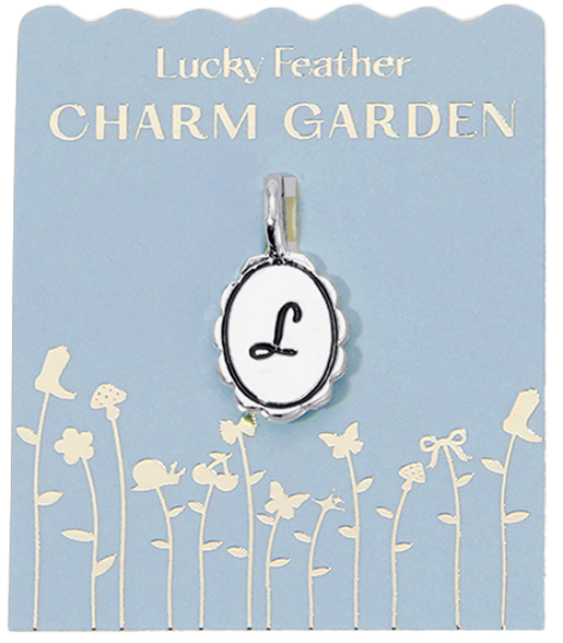 Charm Garden - Silver - Scalloped Initial Charm - L