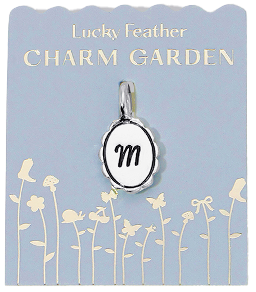 Charm Garden - Silver - Scalloped Initial Charm - M