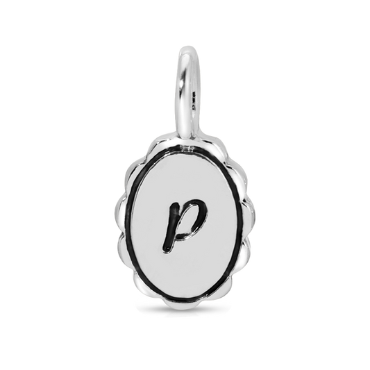 Charm Garden - Silver - Scalloped Initial Charm - P