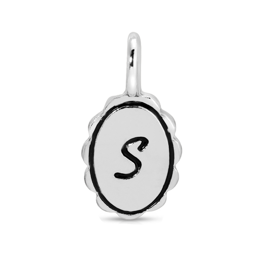 Charm Garden - Silver - Scalloped Initial Charm - S