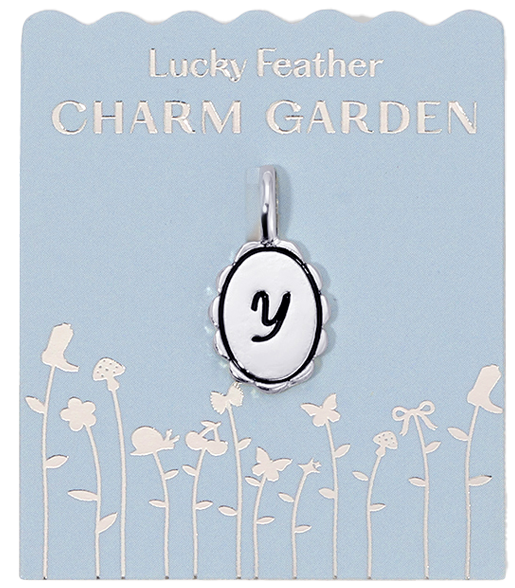 Charm Garden - Silver - Scalloped Initial Charm - Y