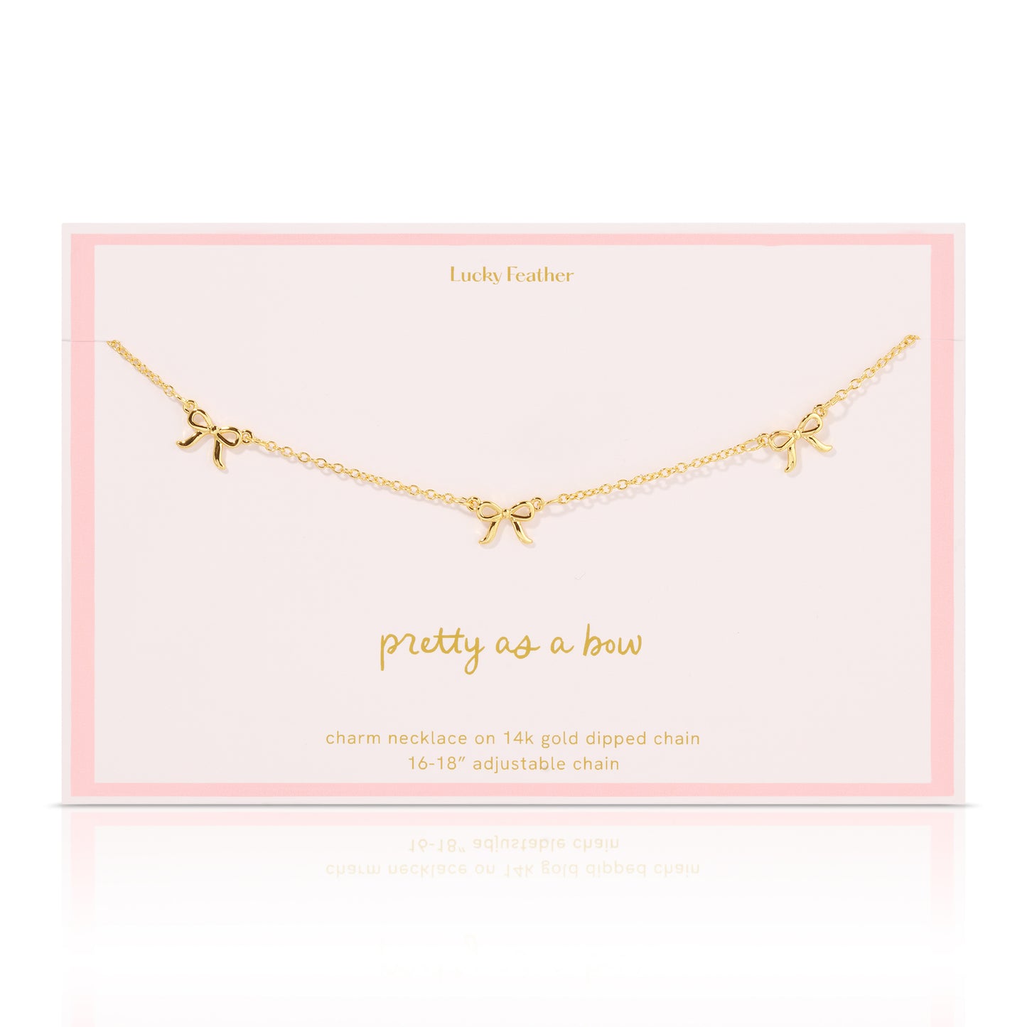 Beautiful Bow Trio Charm Necklace