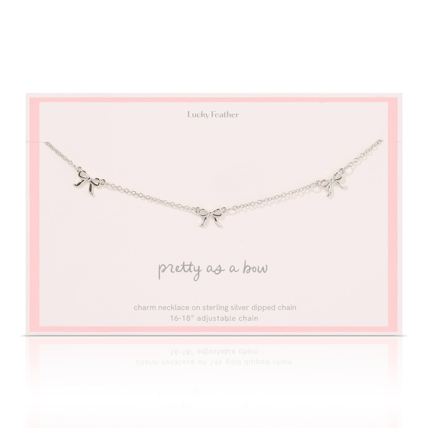 Beautiful Bow Trio Charm Necklace