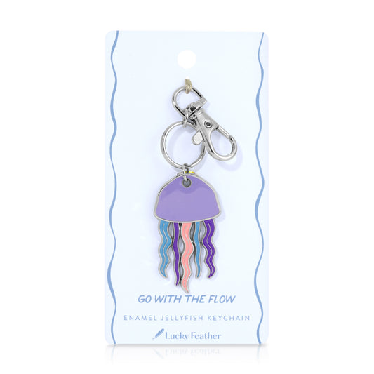 Ocean Life (new) Keychain - Silver - Jellyfish