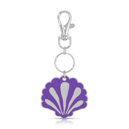 Ocean Life (new) Keychain - Silver - Scallop Shell