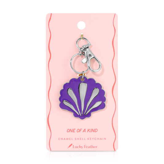 Ocean Life (new) Keychain - Silver - Scallop Shell