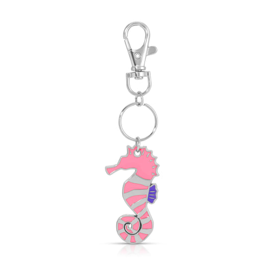 Ocean Life (new) Keychain - Silver - Seahorse