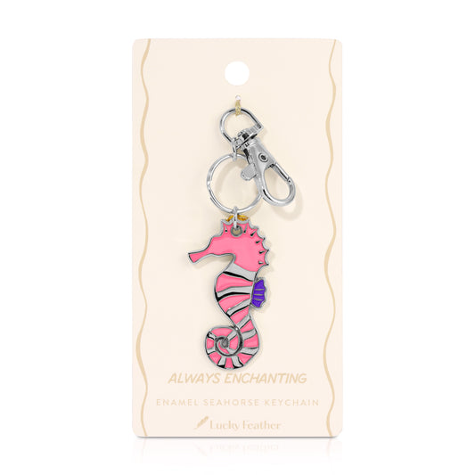 Ocean Life (new) Keychain - Silver - Seahorse