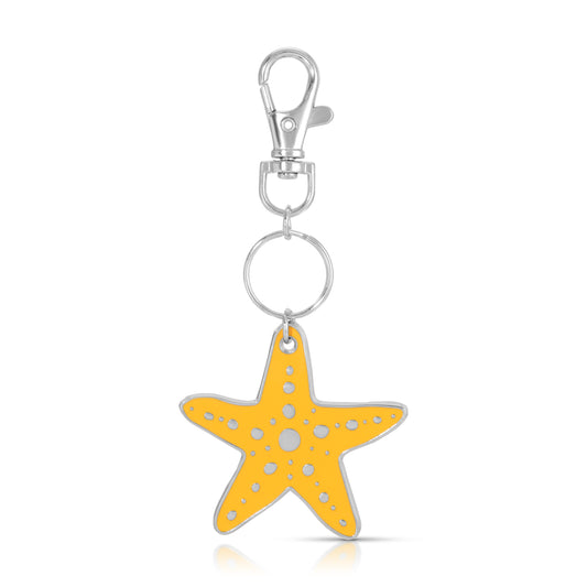 Ocean Life (new) Keychain - Silver - Starfish