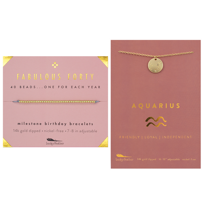 Milestone Birthday Bundle - 40th Birthday Bracelet & Zodiac Necklace