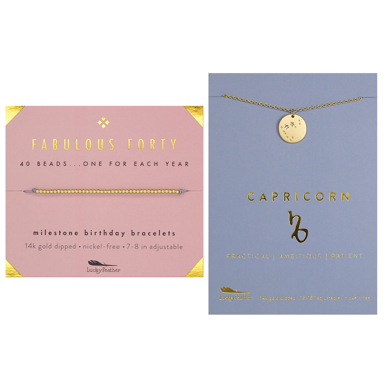 Milestone Birthday Bundle - 40th Birthday Bracelet & Zodiac Necklace