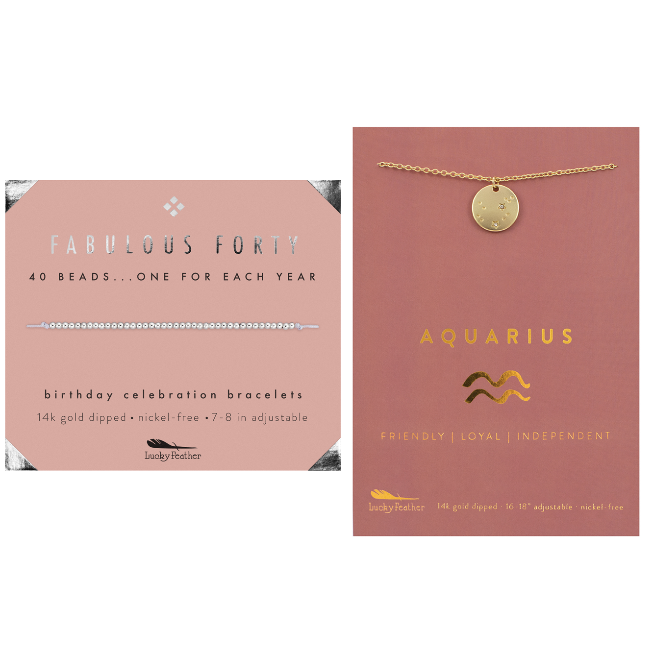 Milestone Birthday Bundle - 40th Birthday Bracelet & Zodiac Necklace