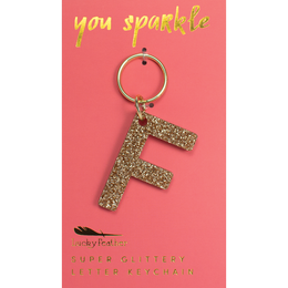 Glitter Letter Keychain – Lucky Feather