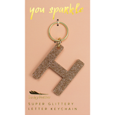 Glitter Letter Keychain – Lucky Feather