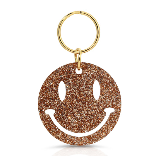 Glitter Keychain - Smiley Face