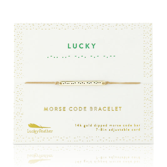 Morse Code Bar Bracelet - Lucky